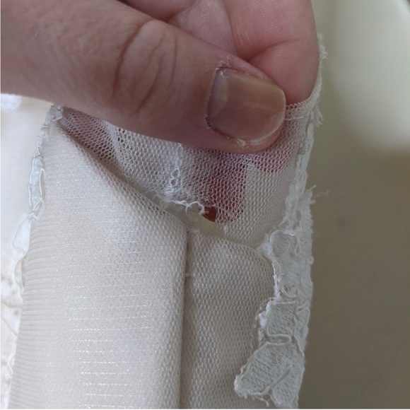 Enchanting Mon Cheri A-Line Lace Tulle Cap Sleeve Short Wedding Dress - Picture 11 of 13